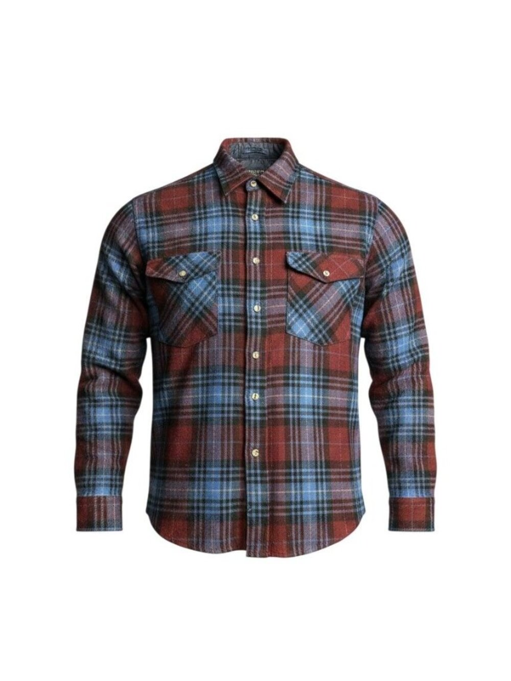 Salmon River Traders Mens Red & Blue Plaid Button-Up Flannel Shirt Size L 16-16.